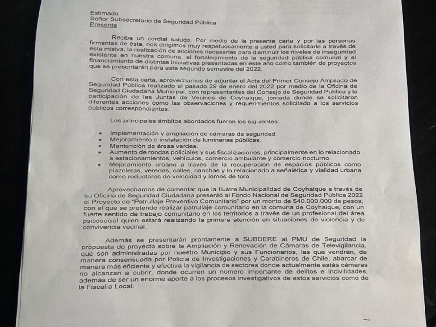 ALCALDE CARLOS GATICA PIDE AL GOBIERNO MÁS INVERSIÓN Y RECURSOS PARA PREVENCIÓN DEL DELITO